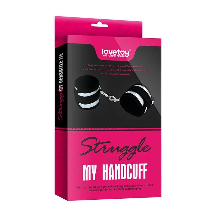 наручники декоративные lovetoy struggle my handcuff, черно-белые в Симферополе