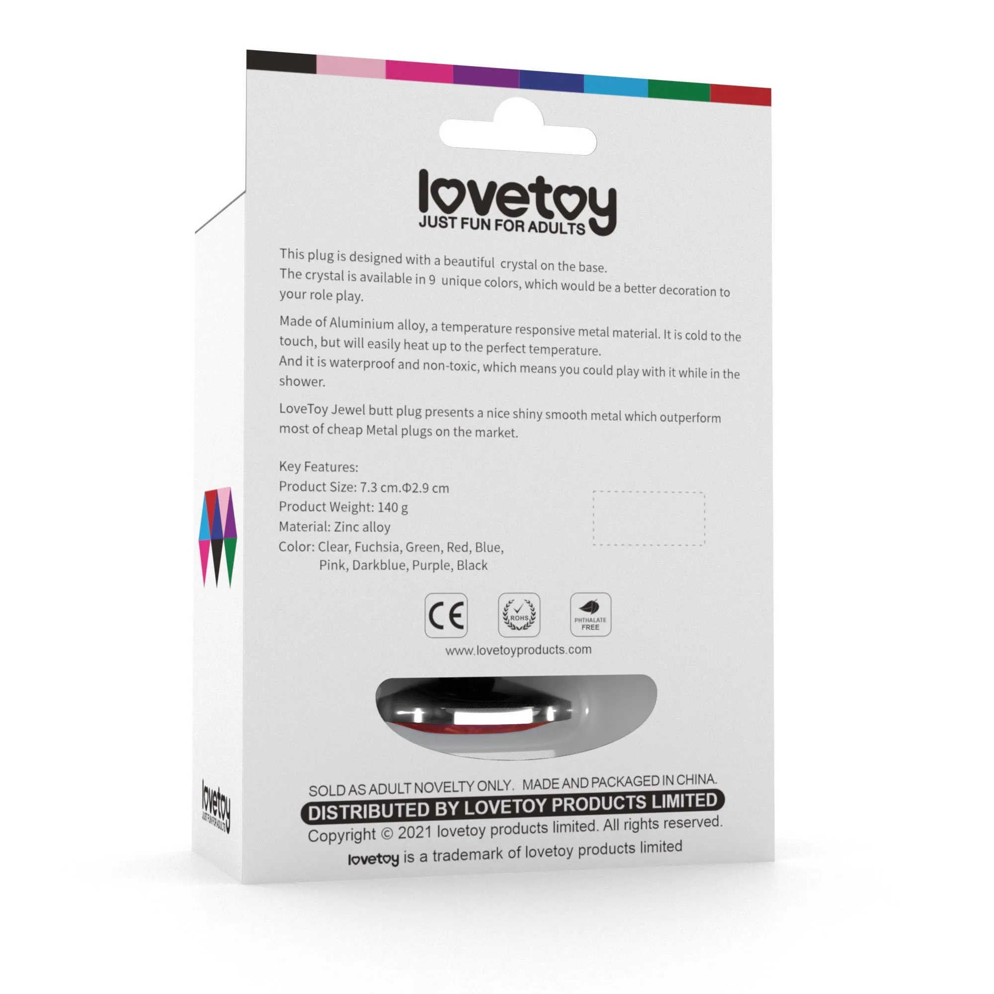 анальная пробка lovetoy малая, с красным камнем в Симферополе