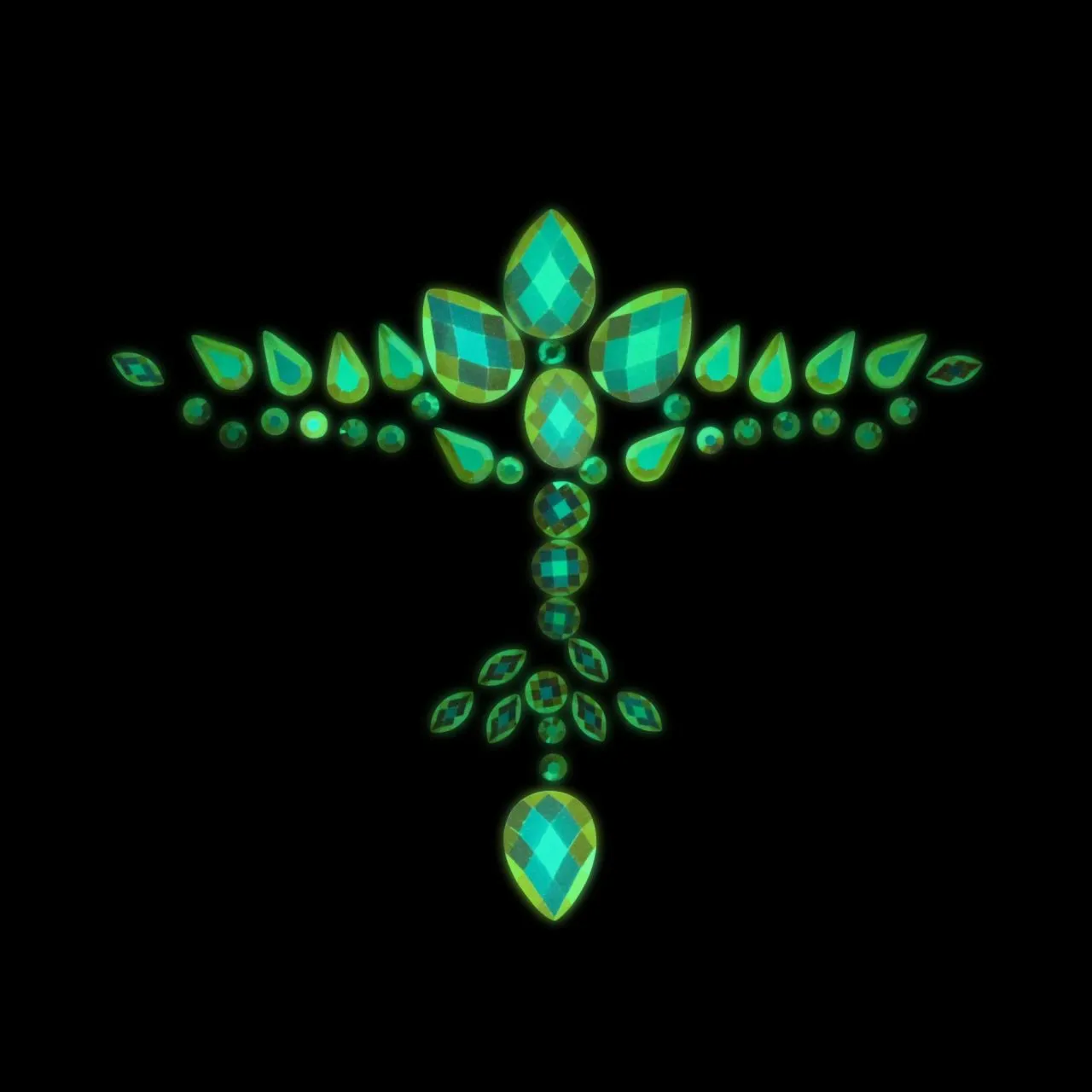 декоративное украшение (камни) на клеевой основе body jewelry stickers - chest - glow in the dark - в Симферополе