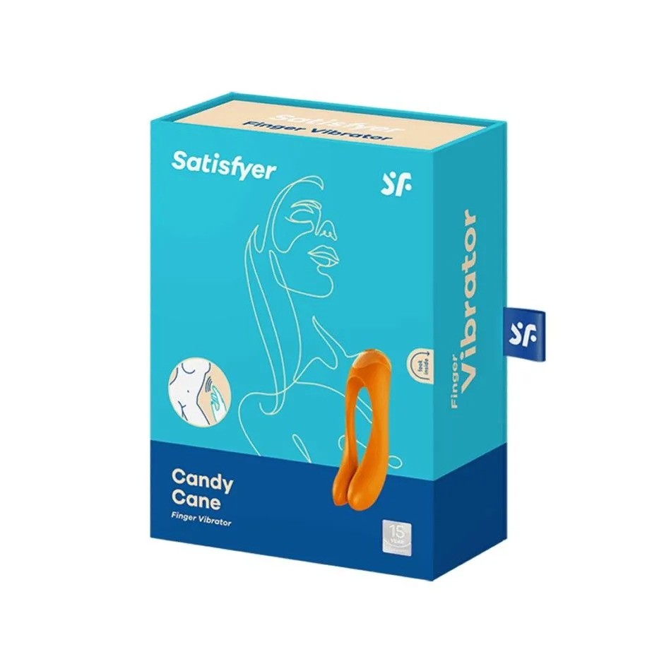 мини-вибратор на палец satisfyer candy cane, оранжевый в Симферополе