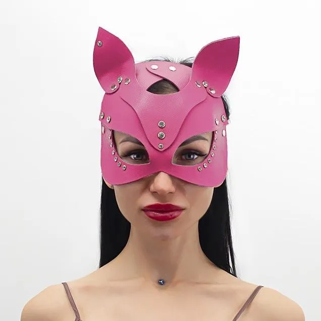 маска кошки со стразами pinkrabbit, розовая в Симферополе