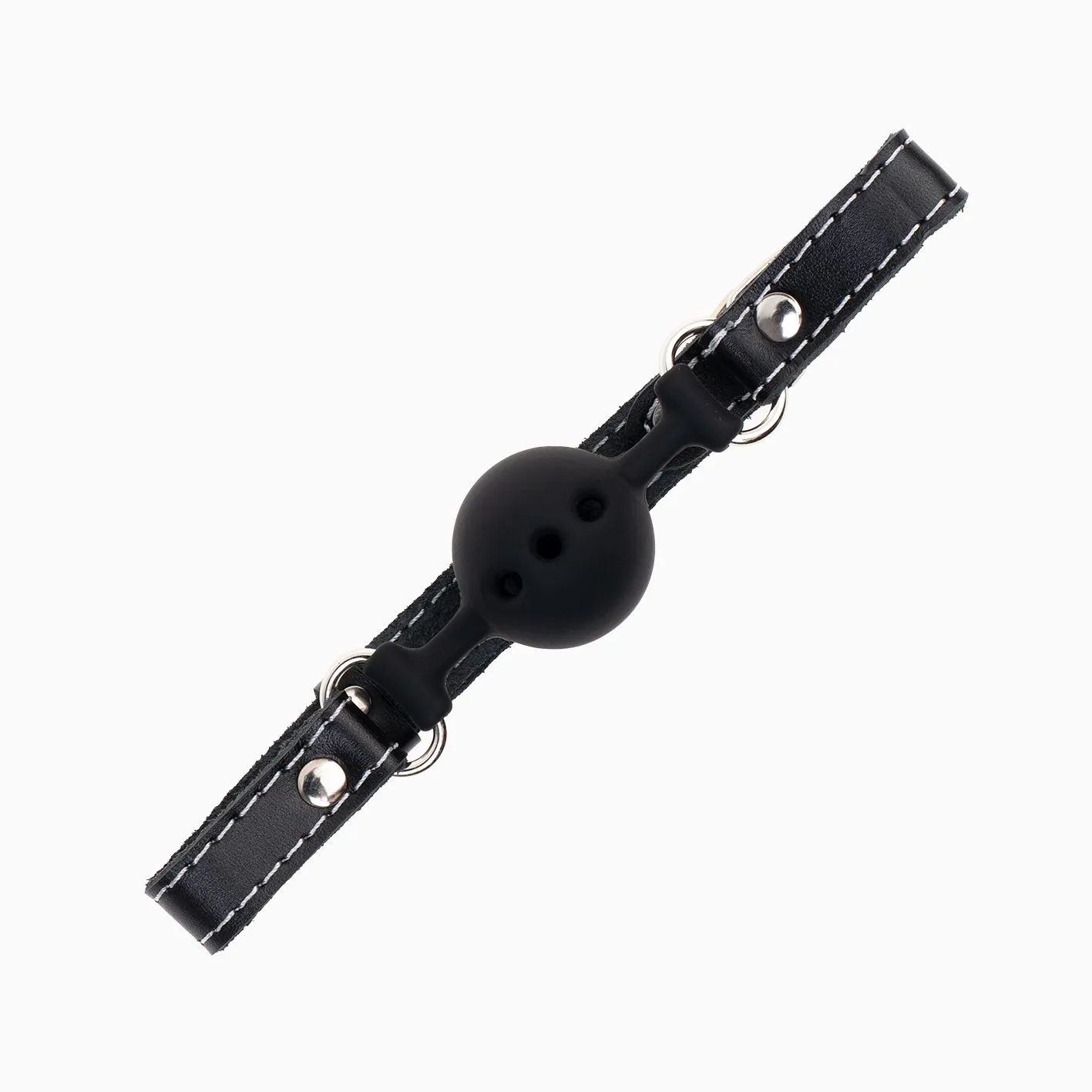 кляп pink rabbit с черным силиконовым шариком (белая строчка) в Симферополе