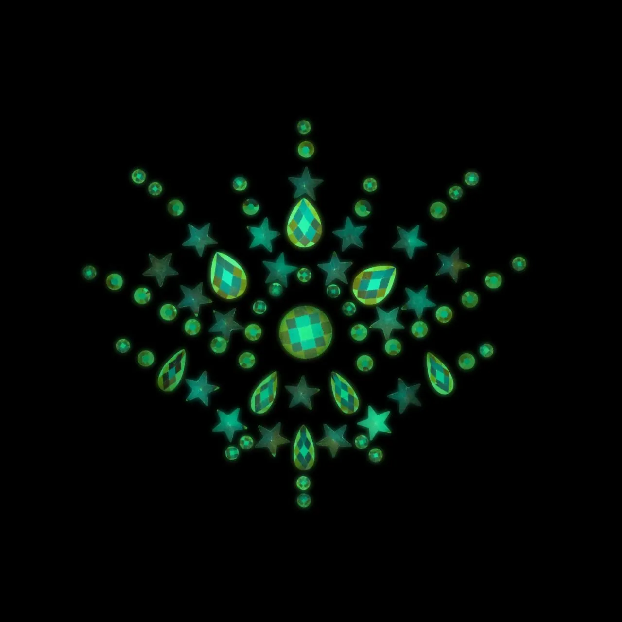 декоративное украшение (камни) на клеевой основе body jewelry stickers - chest - glow in the dark - в Симферополе