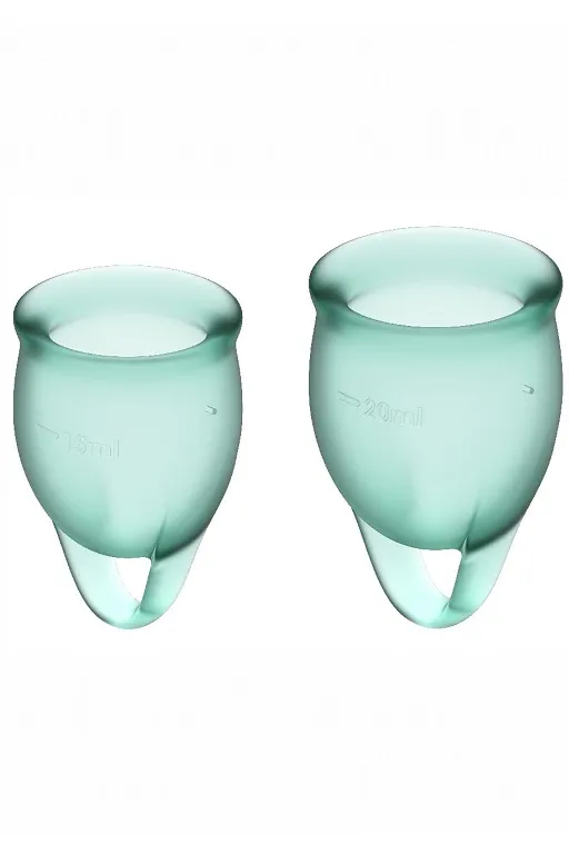 набор менструальных чаш satisfyer feel confident menstrual cup (dark green) в Симферополе