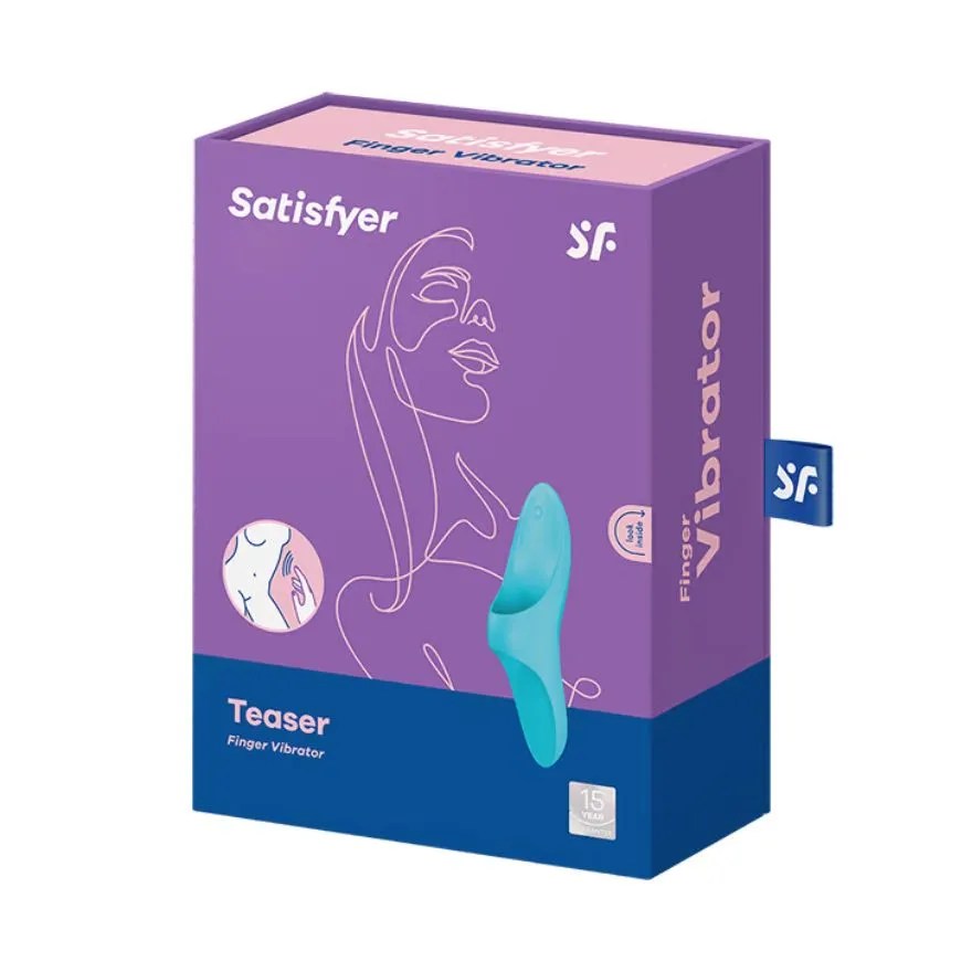 мини-вибратор на палец satisfyer teaser light, голубой в Симферополе