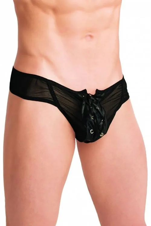 Эротическое трусы мужские flirton со шнуровкой, черные в Симферополе