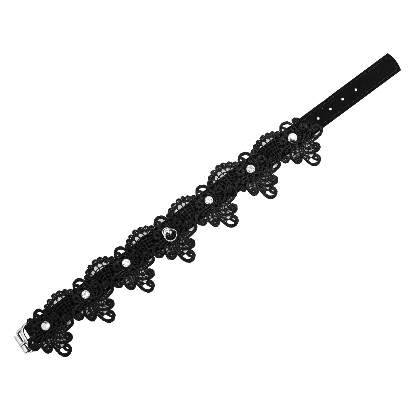 чокер pinkrabbit шарм кружевной со стразами, чёрный в Симферополе