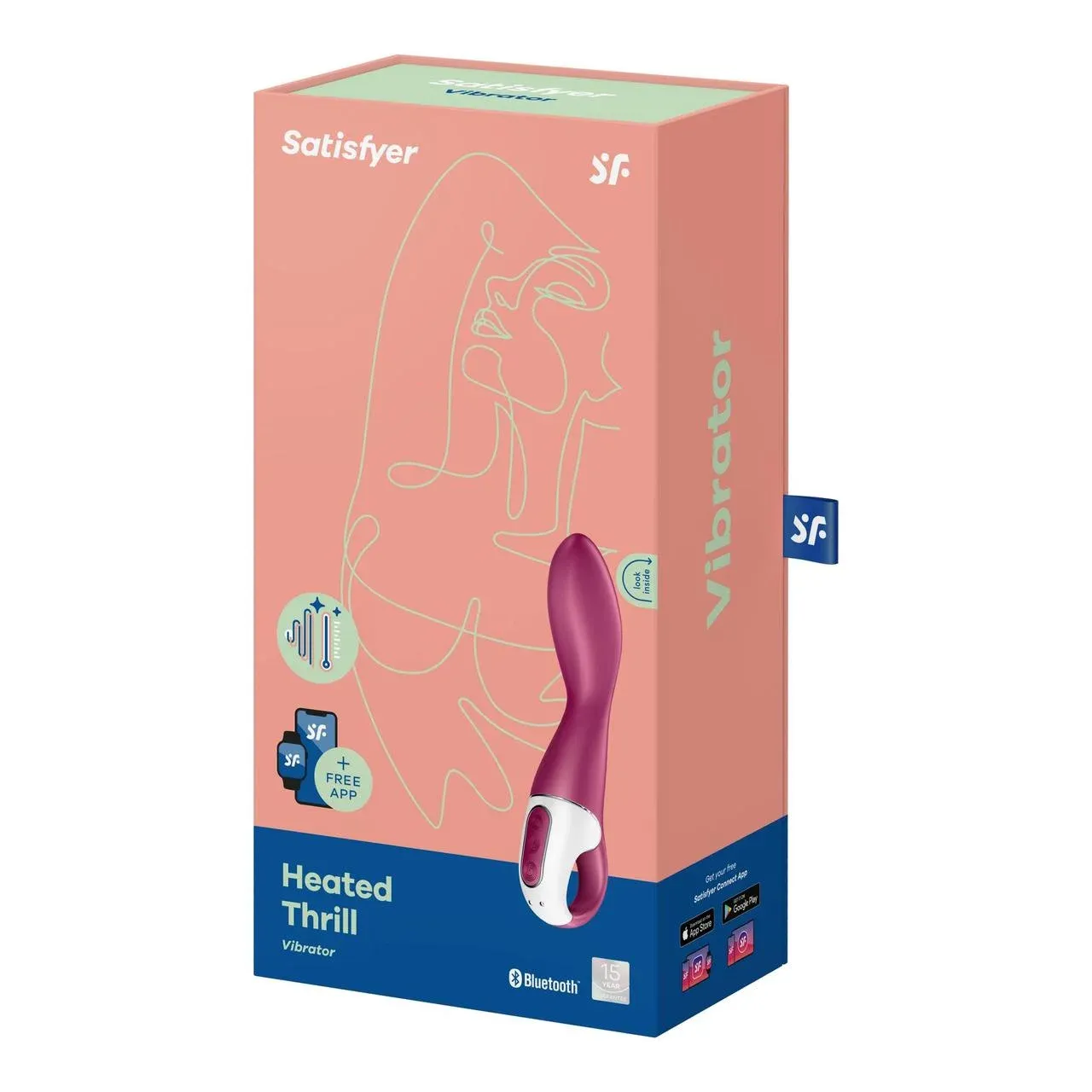 вибромасажер satisfyer heated thrill с подогревом и приложением, розовый в Симферополе