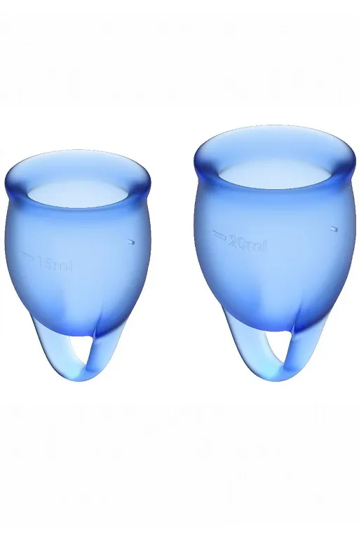 набор менструальных чаш satisfyer feel confident menstrual cup (dark blue) в Симферополе