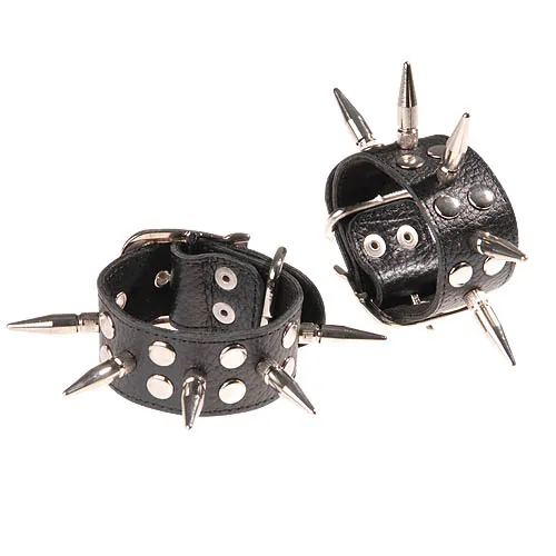 наручники кожаные черные с шипами и заклепками 3056-1 в Симферополе