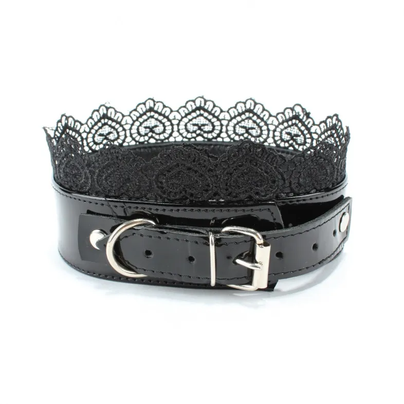 изящный ошейник с кружевом black bdsm light  810007ars в Симферополе