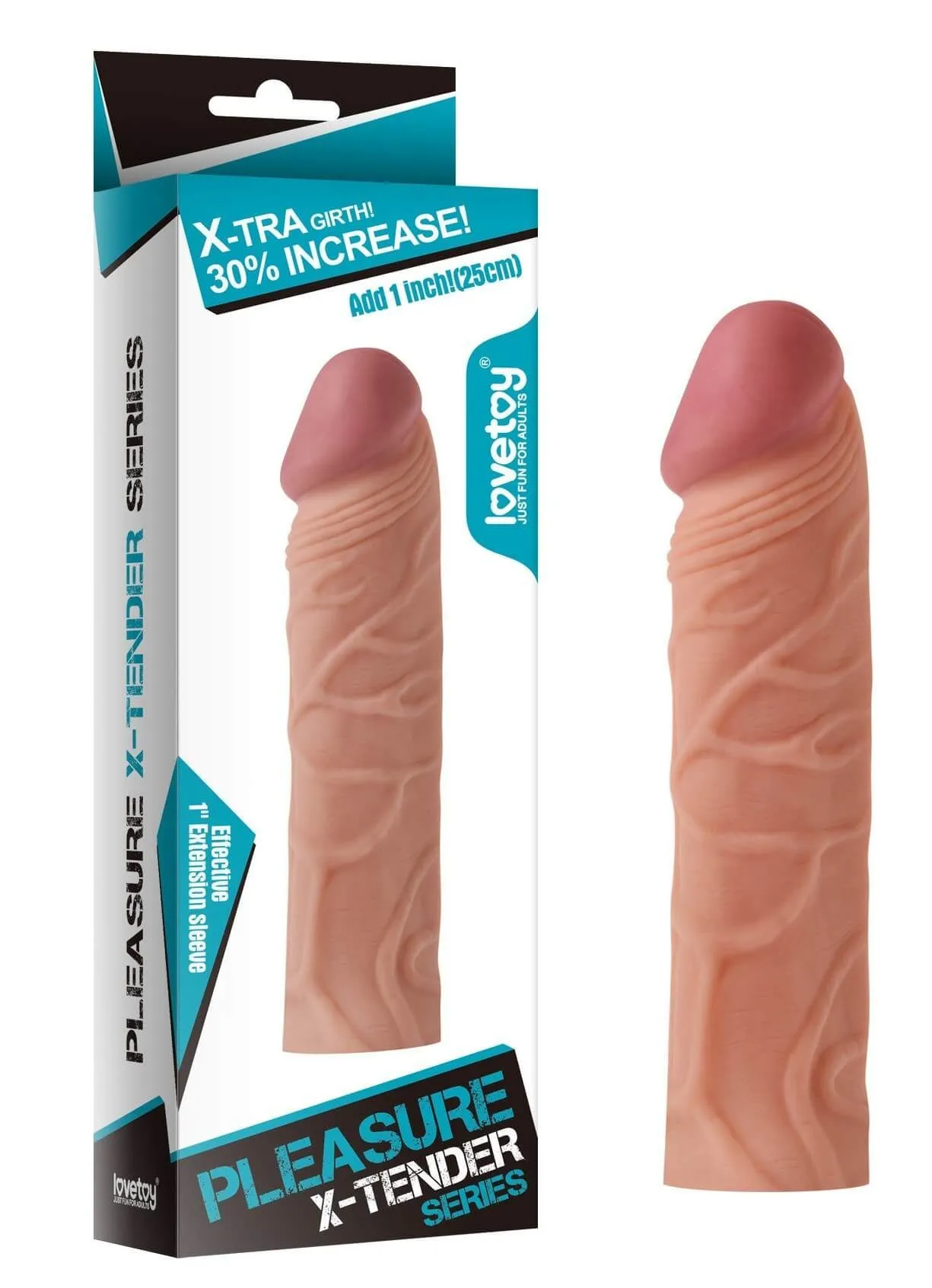 удлиняющая насадка lovetoy pleasure x-tender, телесная в Симферополе