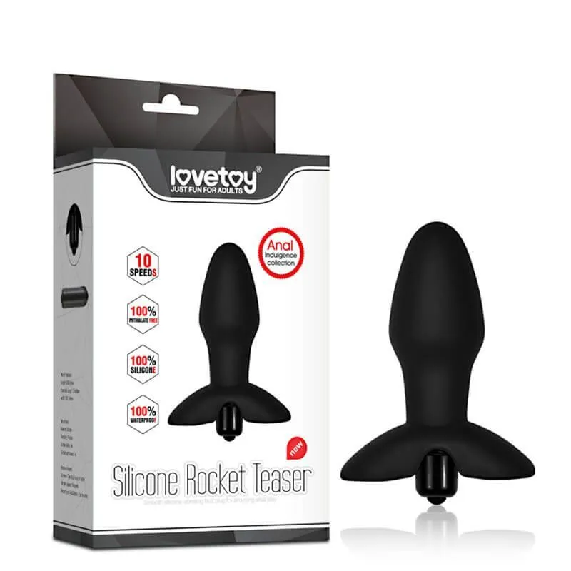 анальная пробка lovetoy silicone rocket teaser, с вибрацией, чёрная в Симферополе