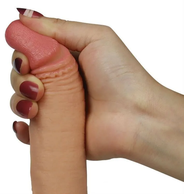 фаллоимитатор lovetoy 7 inch dual layered liquid silicone nature cock, телесный в Симферополе