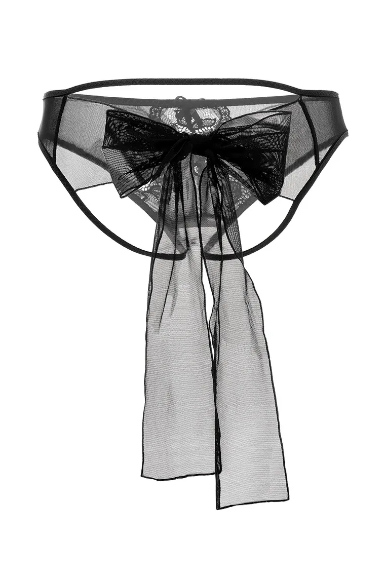 Эротическое эротические трусики с бантом erolanta mia, чёрные в Симферополе