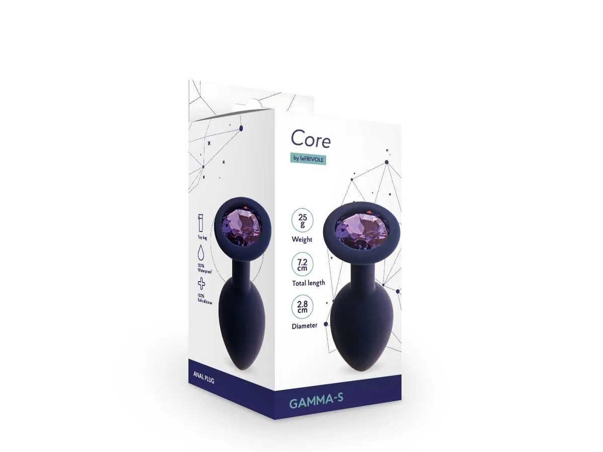 анальная пробка с кристаллом gamma s, черничный + фиолетовый кристалл в Симферополе