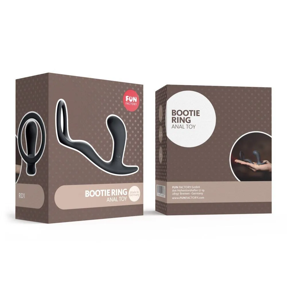 кольцо эрекционное с пробкой fun factory bootie ring, чёрное в Симферополе