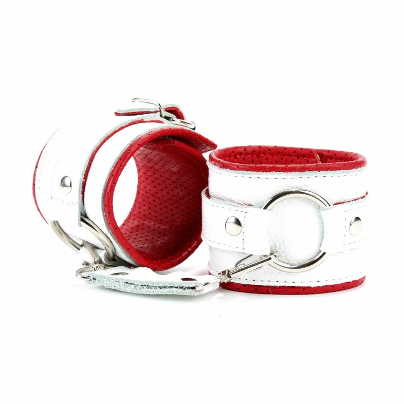 наручники из белой кожи с кольцом 51026ars в Симферополе