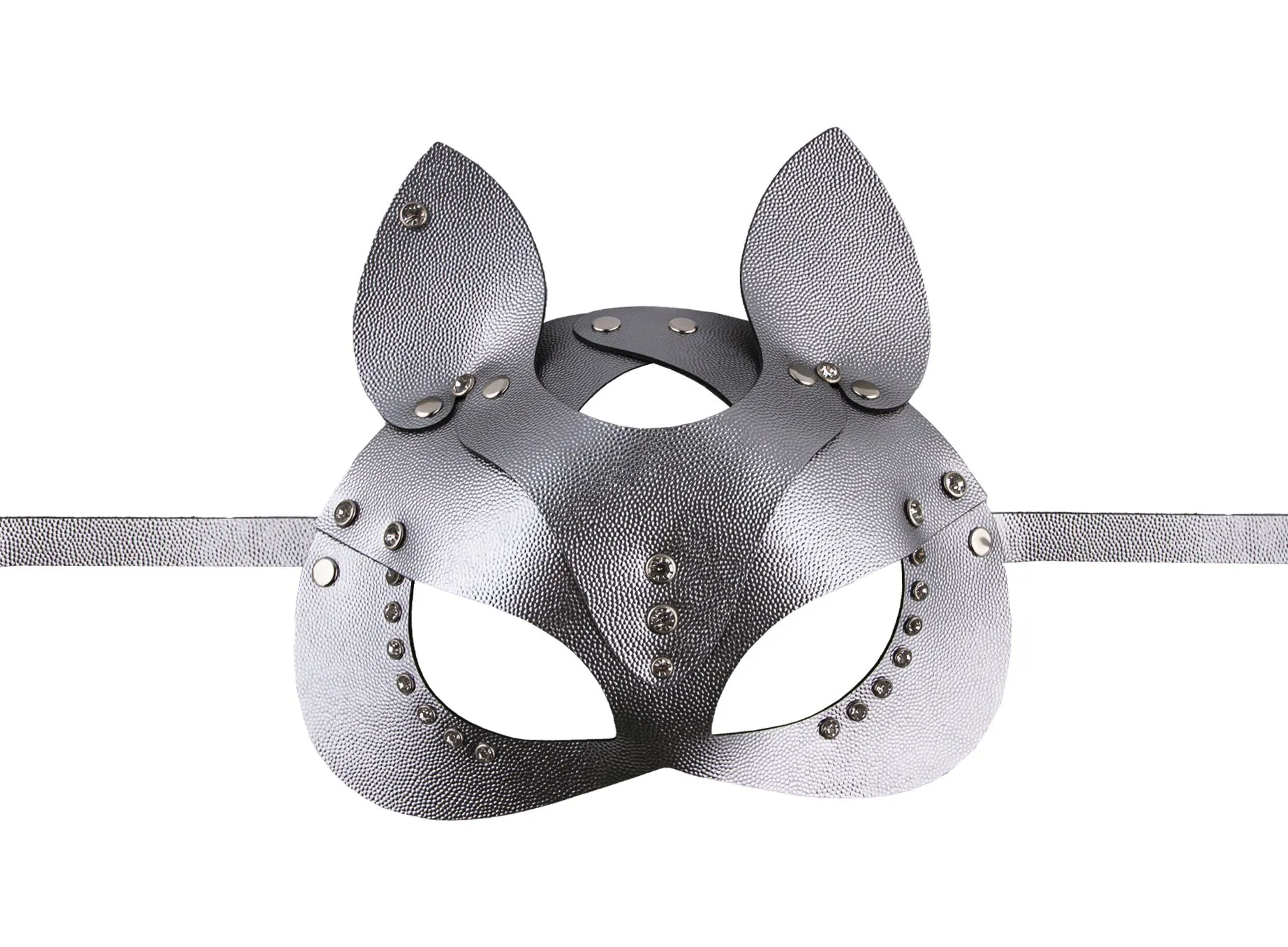 Маска кошки со стразами PinkRabbit, серебро