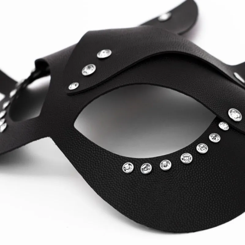 маска кошки со стразами pinkrabbit , чёрная в Симферополе