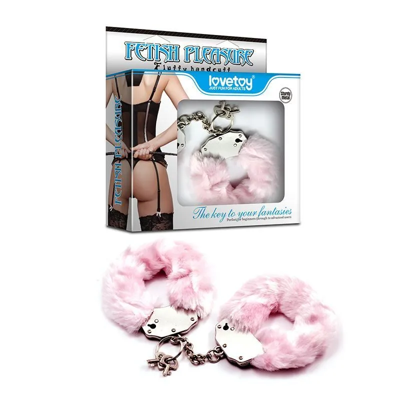 наручники декоративные lovetoy fetish pleasure fluffy handcuffs, розовые в Симферополе