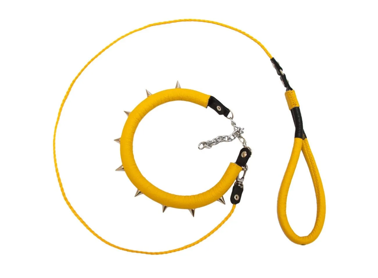 ошейник c шипами с поводком, желтый в Симферополе