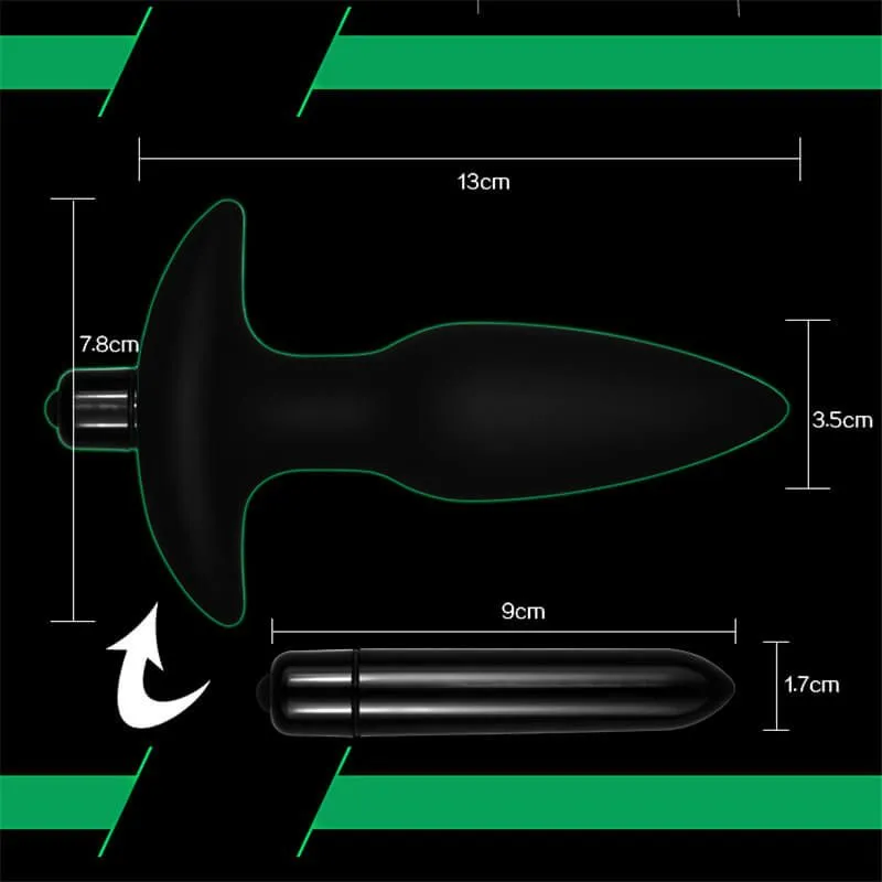 анальная пробка lovetoy silicone fantasy anal plug, с вибрацией, чёрная в Симферополе