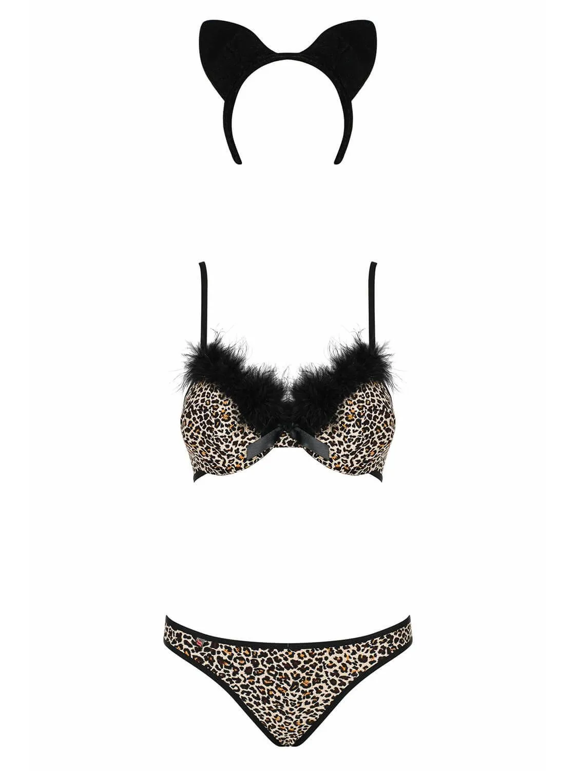 Эротическое комплект нижнего белья obsessive cheetia с хвостиком и ушками в Симферополе