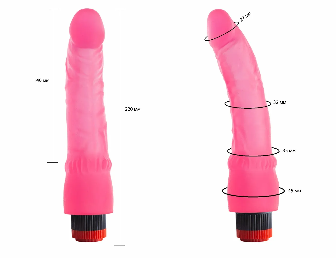 вибратор гелевый розовый 220300ru в Симферополе