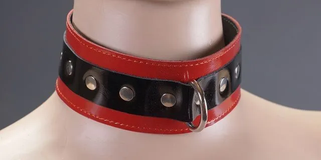 ошейник широкий подиум из лакированной кожи, красный в Симферополе