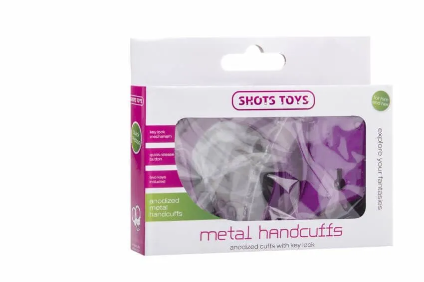 наручники декоративные shots media metal handcuffs, фиолетовые в Симферополе