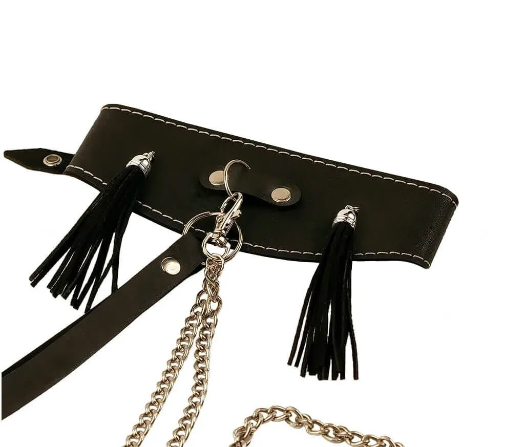 ошейник высокий pinkrabbit с кисточками, чёрный в Симферополе