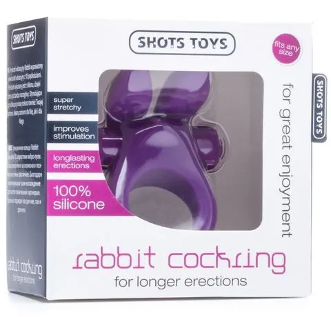 виброкольцо shots media rabbit cockring, фиолетовое в Симферополе