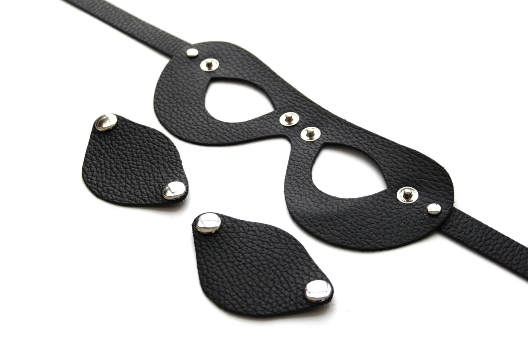 Очки-шоры PinkRabbit кожаные, черные