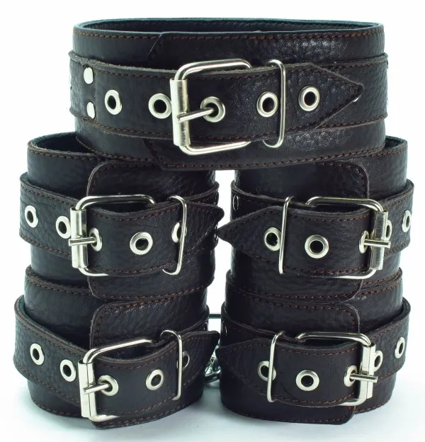 набор бдсм аксессуаров из коричневой кожи с мехом 53014ars в Симферополе