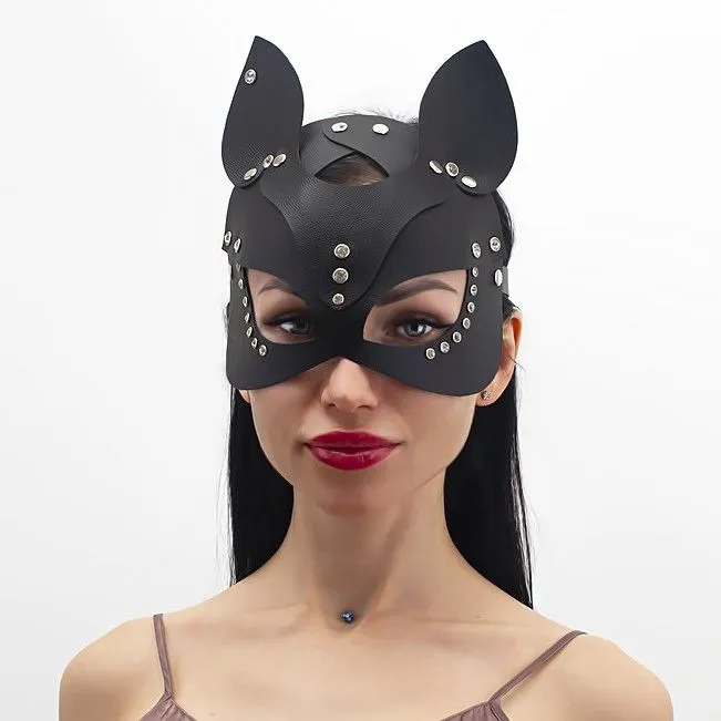 маска кошки со стразами pinkrabbit , чёрная в Симферополе