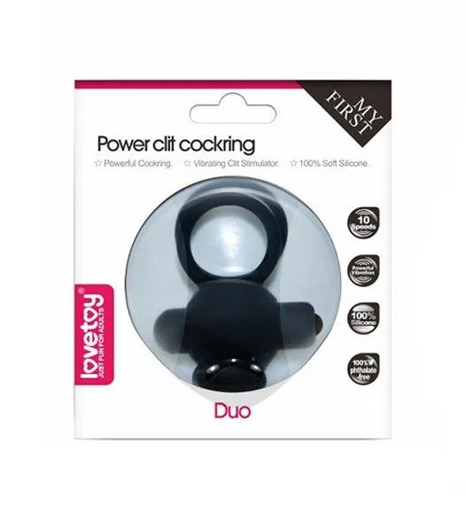 виброкольцо lovetoy power clit duo, черное в Симферополе
