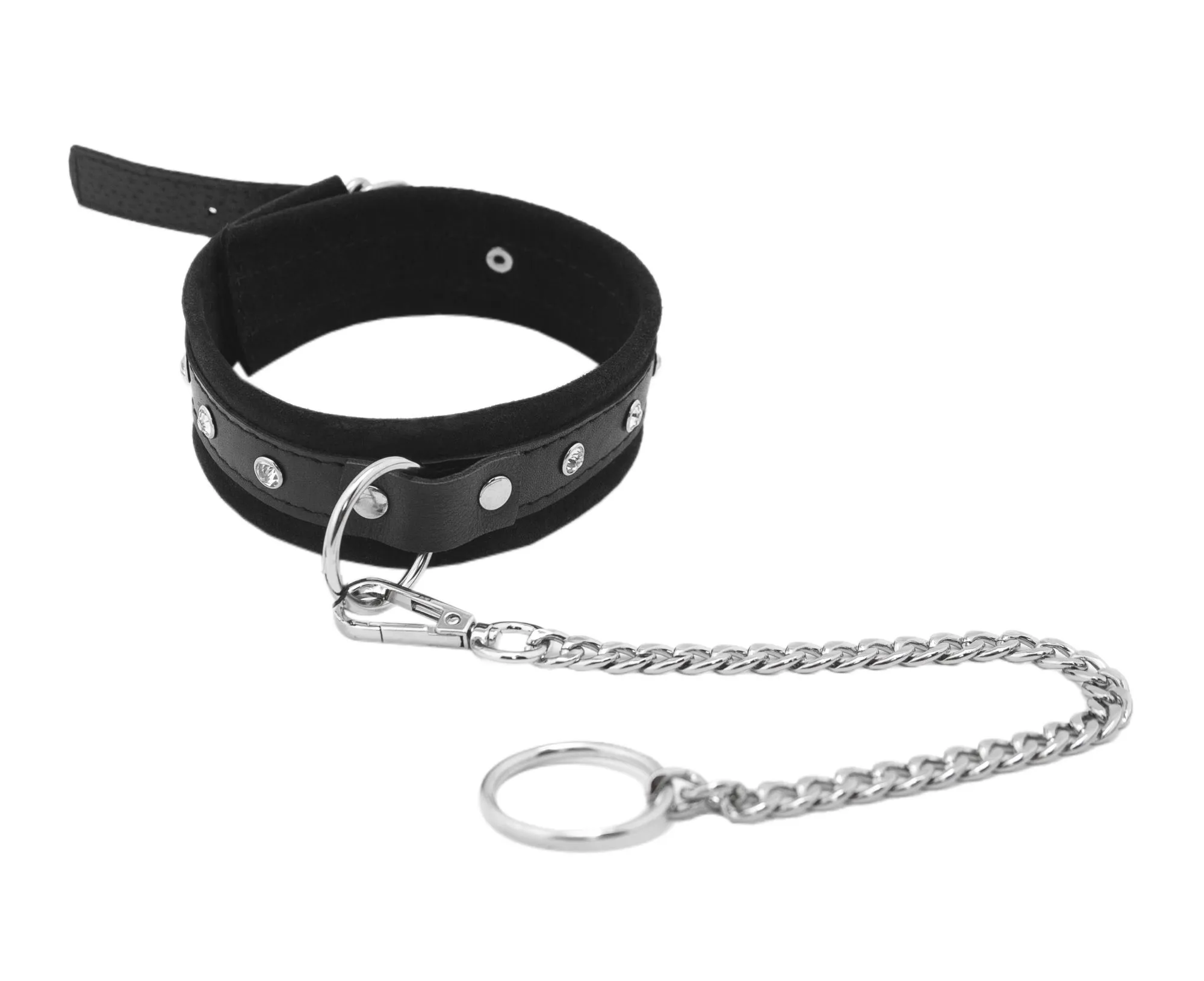 ошейник из замши со стразами, чёрный в Симферополе