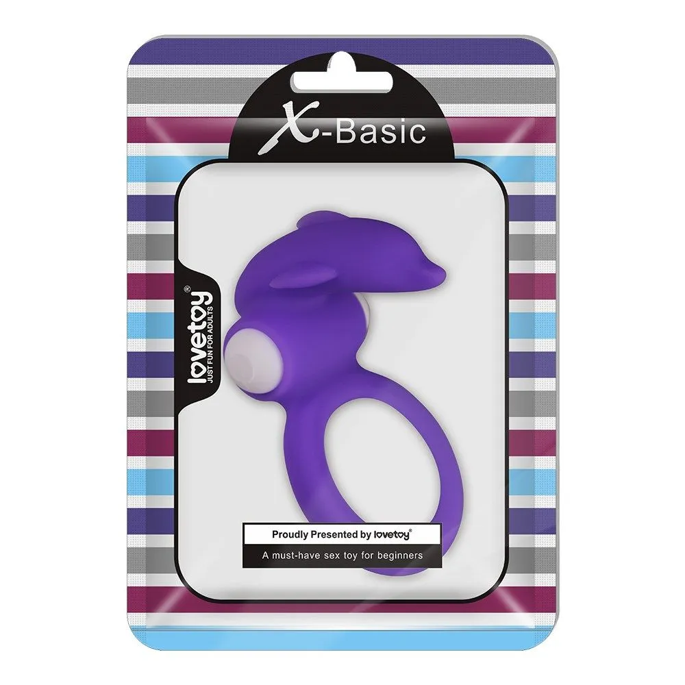 виброкольцо lovetoy x-basic dolphin, фиолетовое в Симферополе
