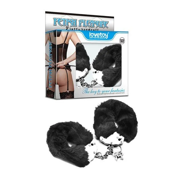 наручники декоративные lovetoy fetish pleasure fluffy handcuffs, черные в Симферополе
