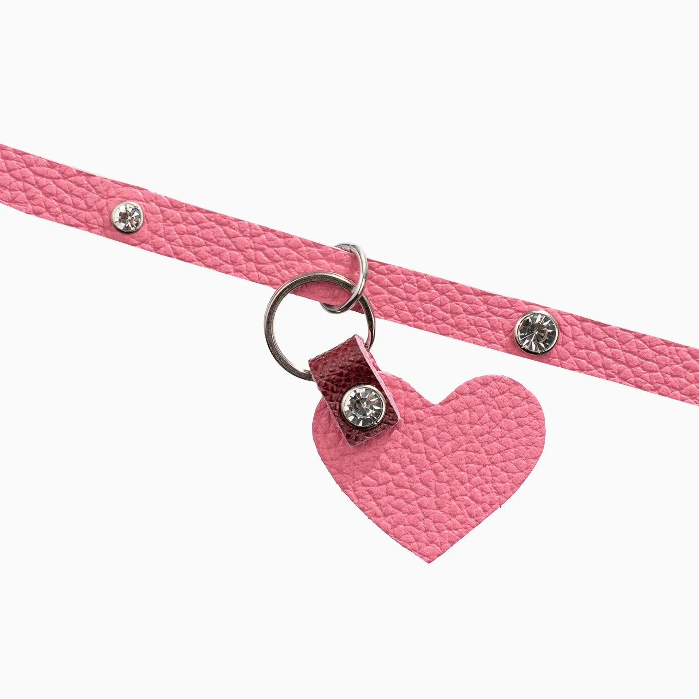 чокер со стразами и съёмным сердцем, розовый в Симферополе