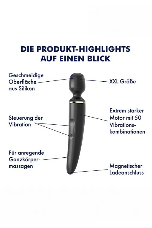 универсальный вибромассажер satisfyer wand-er woman (black/gold) в Симферополе