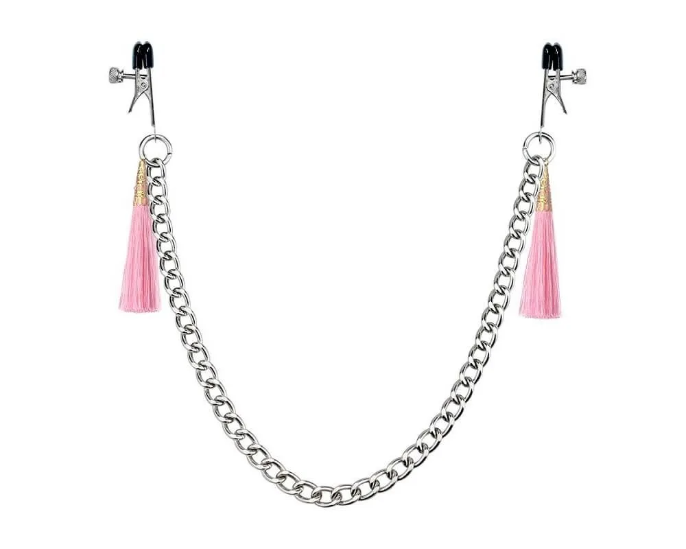 Зажимы для сосков Lovetoy Tassel Nipple Clamp, розовые