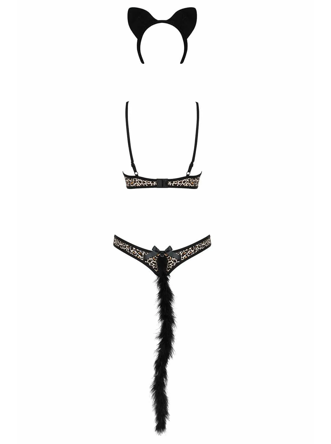 Эротическое комплект нижнего белья obsessive cheetia с хвостиком и ушками в Симферополе