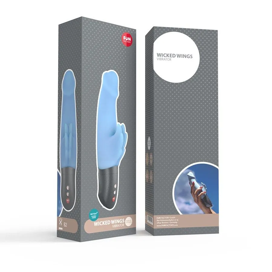 вибратор fun factory wicked wings battery plus, светло-голубой в Симферополе