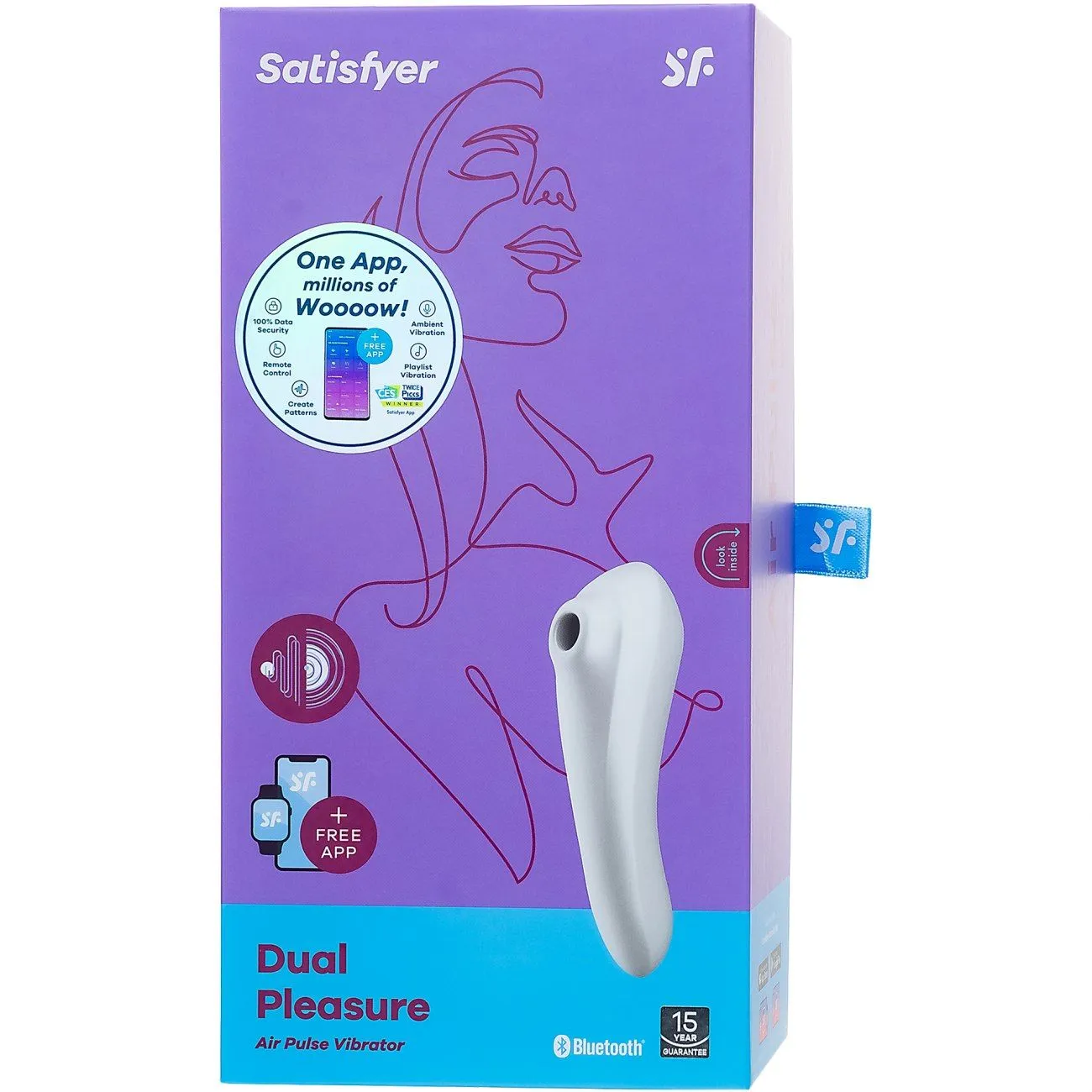 вакуум-волновой бесконтактный стимулятор клитора satisfyer dual pleasure, белый в Симферополе
