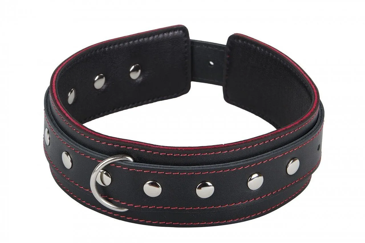ошейник tm fire horse с красной отстрочкой, чёрный в Симферополе