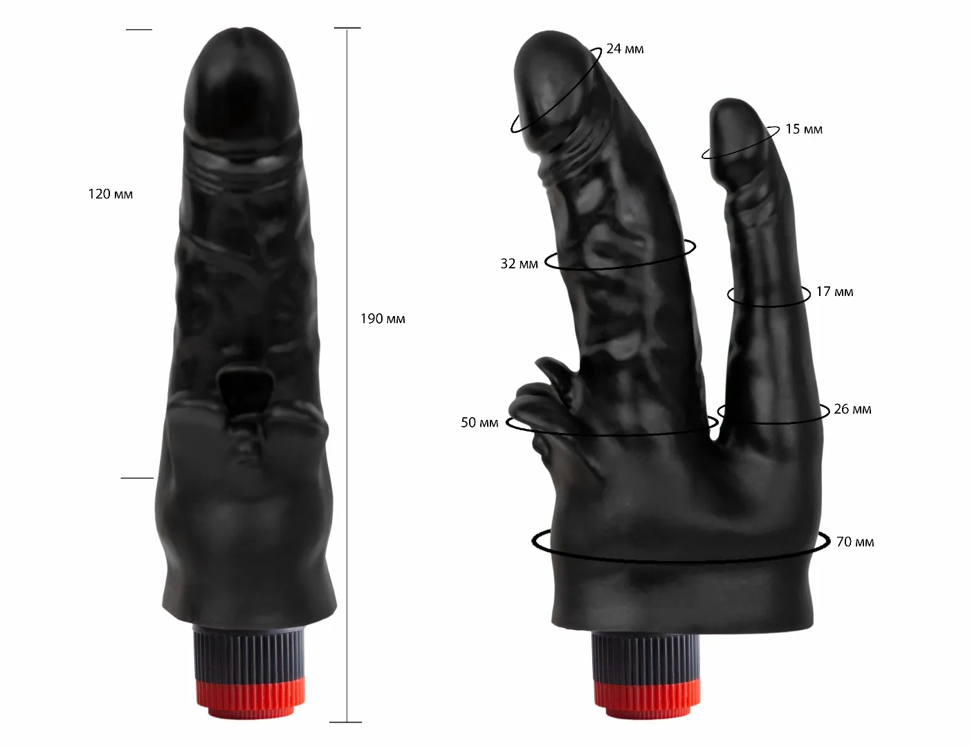 вибратор реалистик черный  биоклон 414900ru в Симферополе