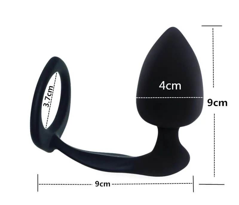 анальная пробка lovetoy combo threat cockring plug, черная в Симферополе