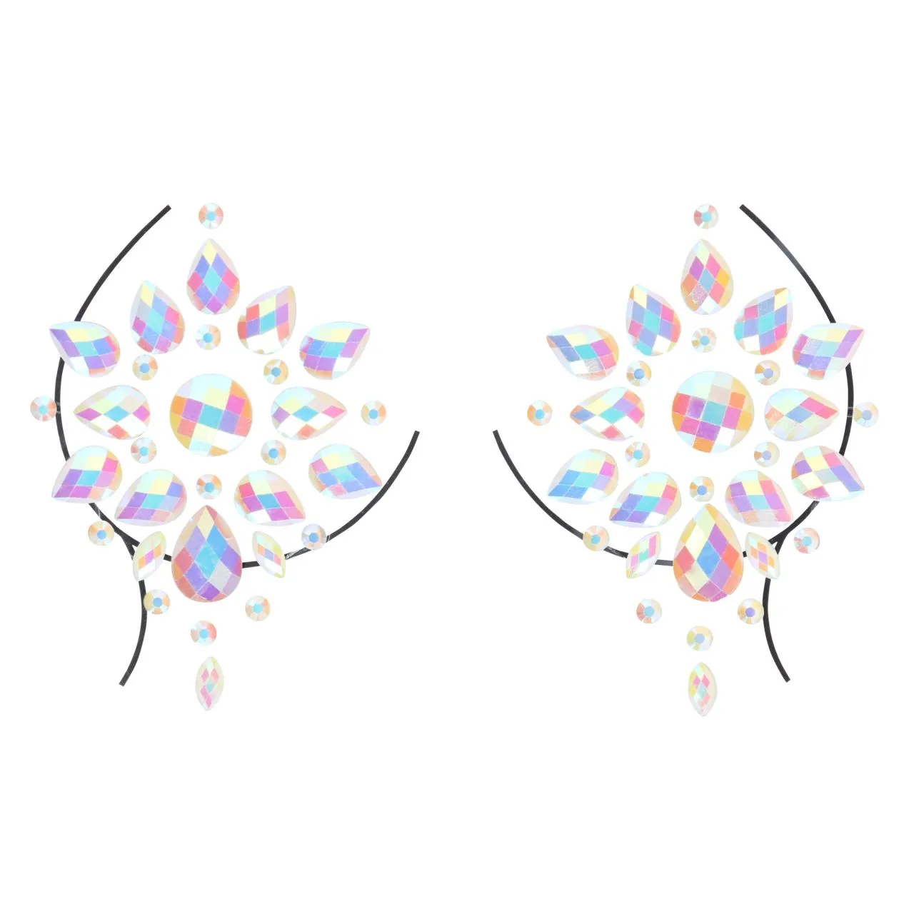 декоративное украшение (камни) на клеевой основе body jewelry stickers - nipples - glow in the dark в Симферополе